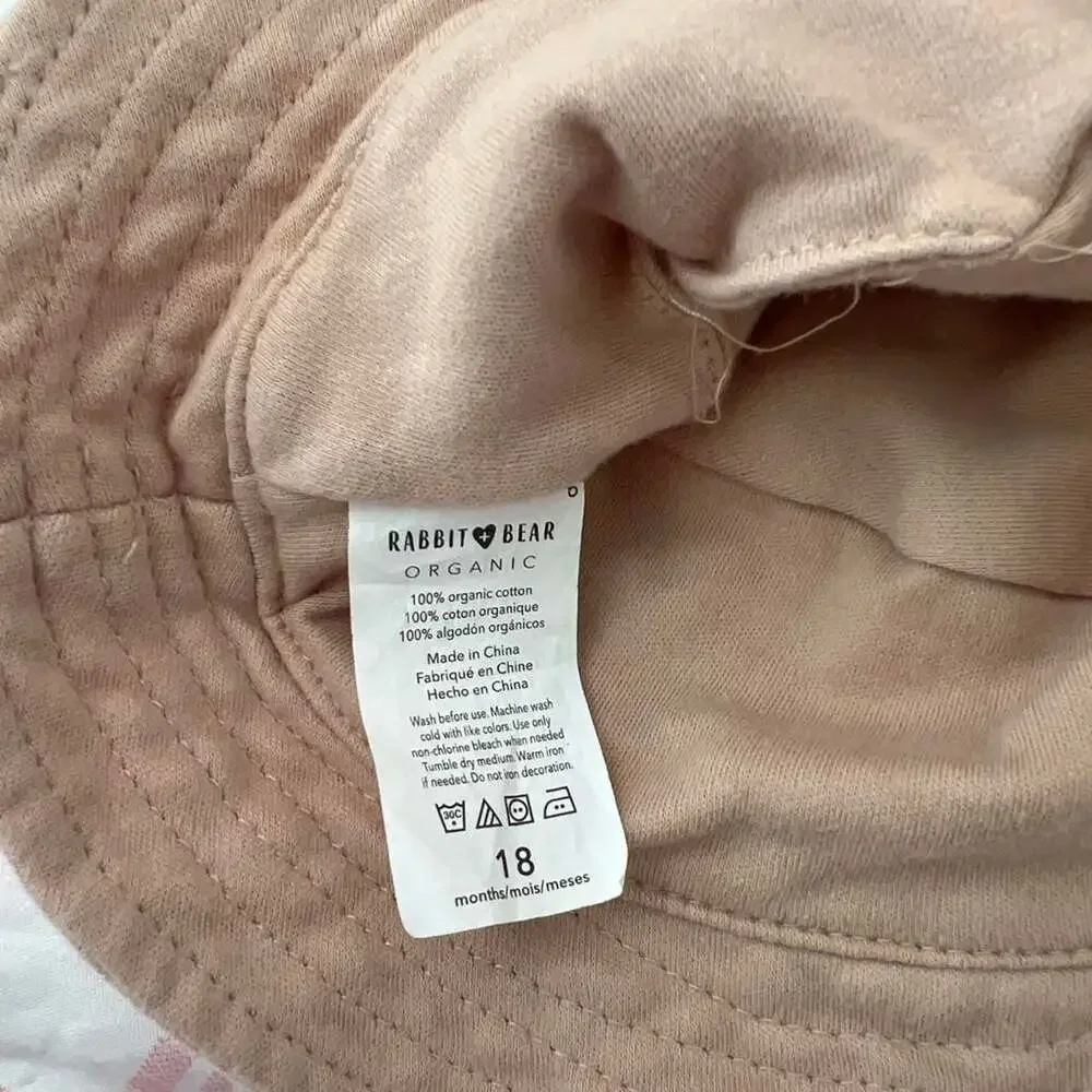 Rabbit + Bear Organic Cotton Baby Bucket Hat Tan